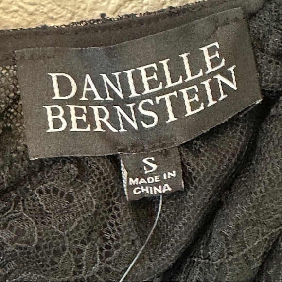 DANIELLE BERNSTEIN WOMEN'S ROMANTIC LACE SHEER PARTY COCKTAIL DRESS SZ S BLACK - Picture 9 of 11